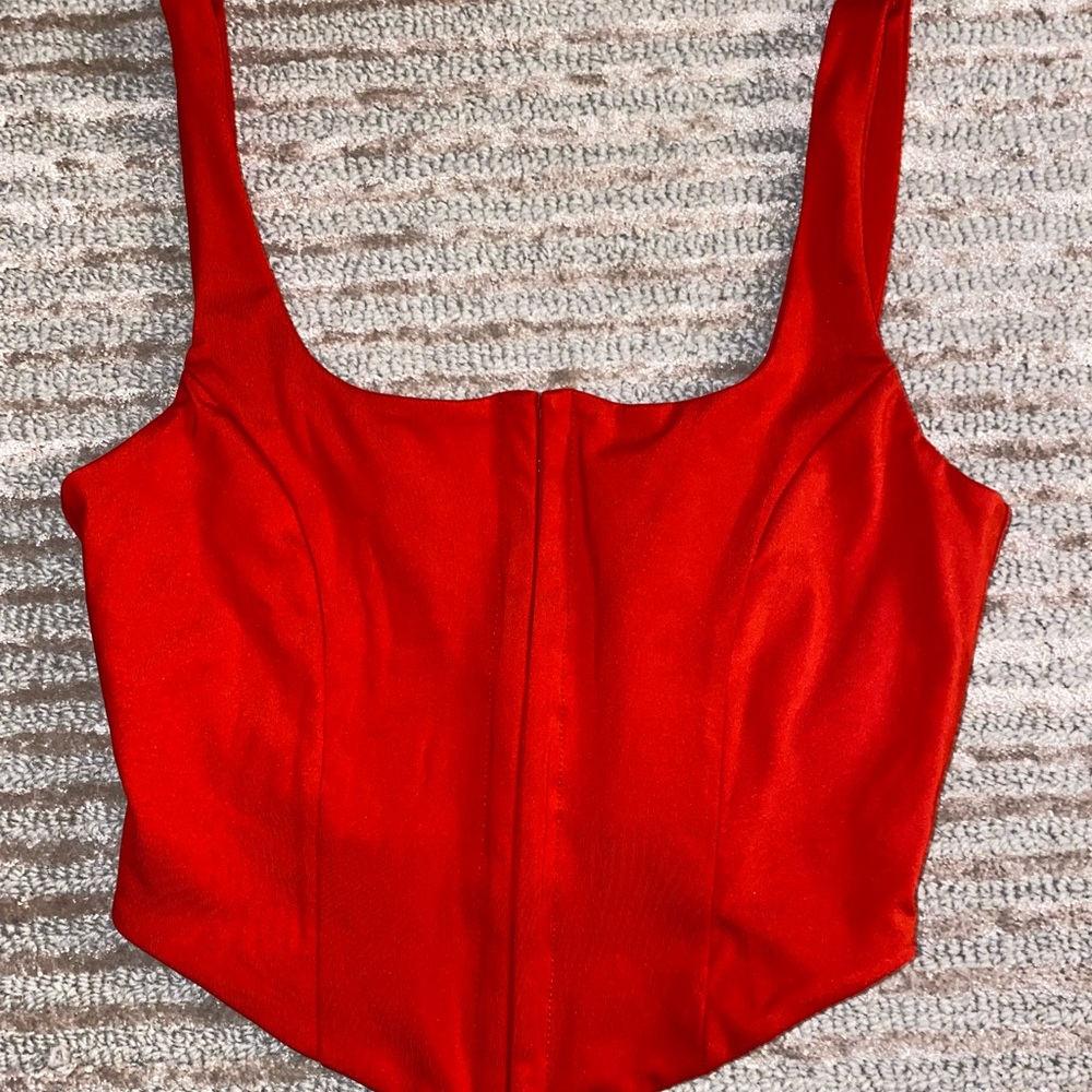 Red corset top